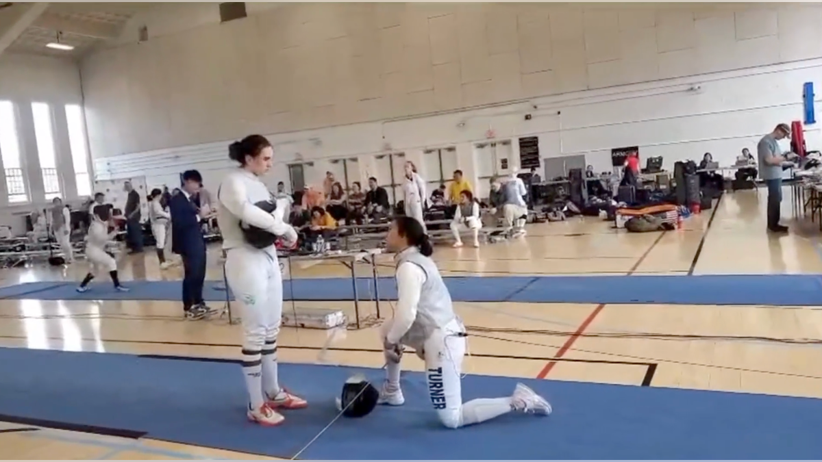 Redmond Sullivan speaks to the swordsman